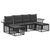 vidaXL Set vanjskih sofa 6 kom. Crna i tamno siva Poliester
