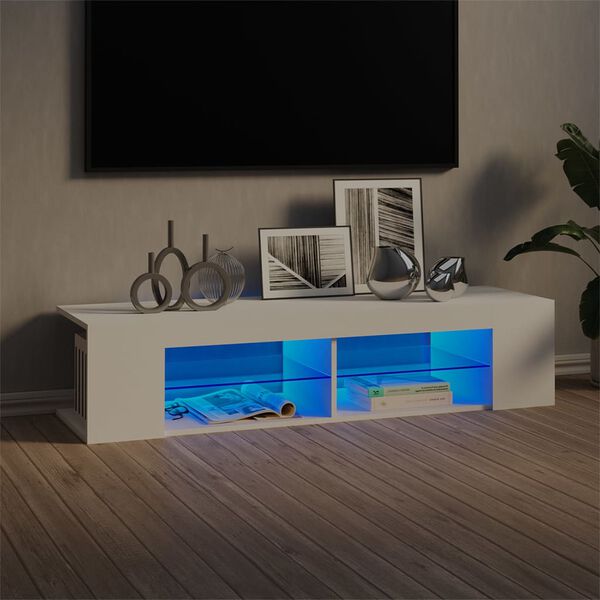 vidaXL TV ormarić s LED svjetlima bijeli 135 x 39 x 30 cm