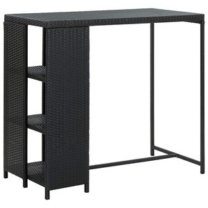 vidaXL Barski stol sa stalkom za pohranu crni 120x60x110 cm poliratan