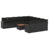 vidaXL Patio Sofa Set 12-sjedala Black