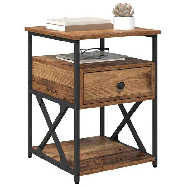 vidaXL Noćni ormar Staro drvo 40 x 42 x 55 cm Konstruirano drvo