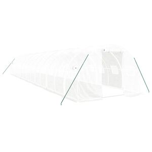 vidaXL Staklenik s čeličnim okvirom bijeli 42 m&sup2; 14 x 3 x 2 m
