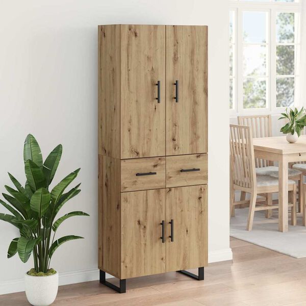 vidaXL Highboard s ladicama 2 pcs Umjetnički hrast 69,5 x 34 x 180 cm