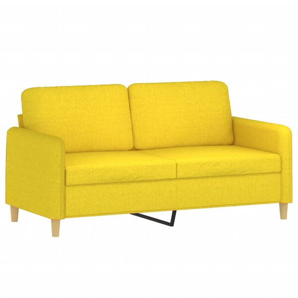 vidaXL 3-dijelni set sofa s jastucima svjetložuti od tkanine