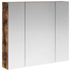 vidaXL Kupaonski ormar s ogledalom Dimljeni hrast 80 x 14.5 x 70 cm