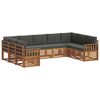 vidaXL Setovi sofa 9 pcs Prirodna i antracit Čvrsto drvo akacije