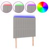 vidaXL LED uzglavlje svjetlosivo 90x5x118/128 cm od tkanine