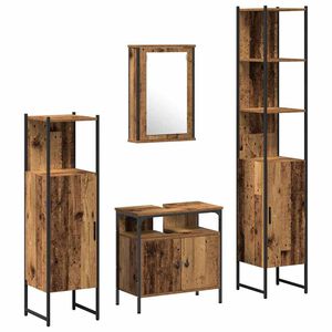 vidaXL Set namje&scaron;taja za kupaonicu 4 pcs Staro drvo Konstruirano drvo