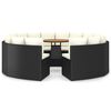vidaXL 9-dijelni set vrtnih sofa od poliratana s jastucima crni