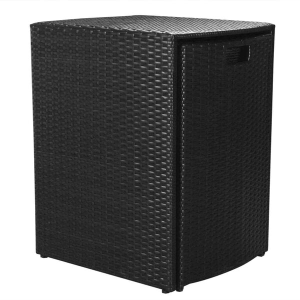 vidaXL 3-Dijelni bistro set od poliratana s jastucima crni