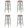 vidaXL Barski stolci 4 kom srebrno-smeđi MDF