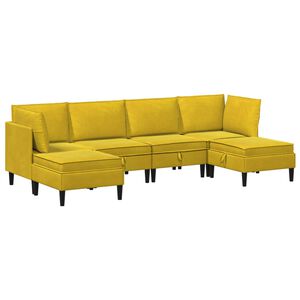 vidaXL Set namje&scaron;taja za dnevni boravak 6 kom. Žuta Bar&scaron;un