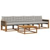 vidaXL Set vanjskih sofa s jastukom 5 pcs Prirodna i svjetlosiva