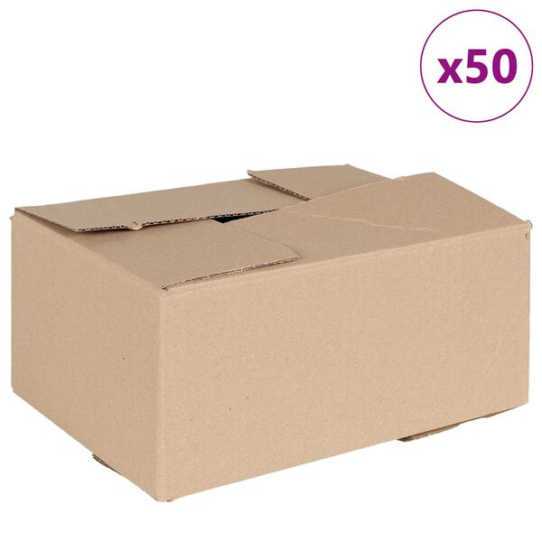 vidaXL Preklopna kutija 50 pcs Prirodna 30 x 21,5 x 14 cm Karton