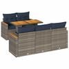 vidaXL 6-dijelni set vrtnih sofa od poliratana s jastucima sivi