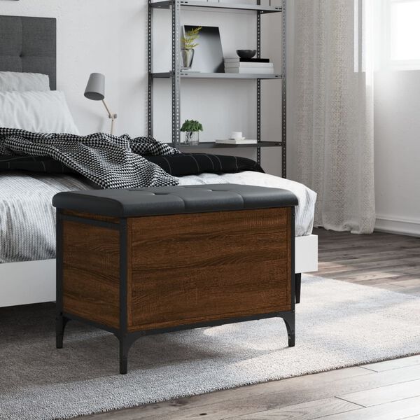 vidaXL Klupa za pohranu boja hrasta 62x42x45 cm od konstruiranog drva