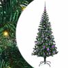 vidaXL Umjetno predsvijetljeno božićno drvce Zelena 150 cm PVC i metal