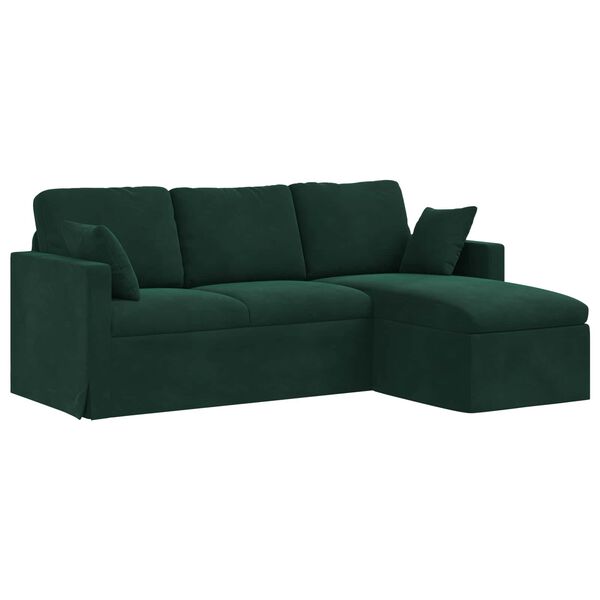 vidaXL Sofa Tamnozelena 198 x 134 x 80 cm Bar&scaron;un