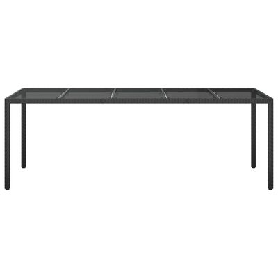 vidaXL Vrtni stol crni 250x100x75 cm od kaljenog stakla i poliratana