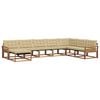 vidaXL Set vanjskih sofa 8 kom. Prirodna i bež Čvrsto drvo akacije