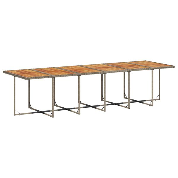 vidaXL 13-dijelni vrtni blagovaonski set s jastucima poliratan sivi