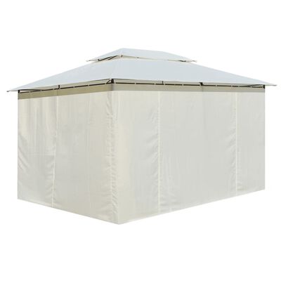 vidaXL Vrtni šator sa zavjesama 4 x 3 m bijeli