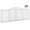 vidaXL Lučne gabionske ko&scaron;are 8 kom 300x30x100/120cm pocinčano željezo
