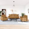 vidaXL 3-dijelni set sofa s jastucima smeđi baršunasti
