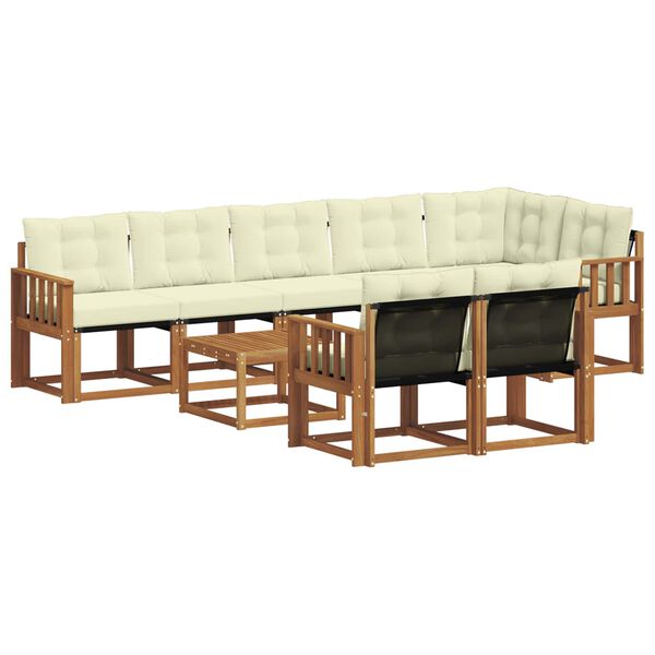 vidaXL Set vanjskih sofa s jastukom 9 pcs Prirodna i krem