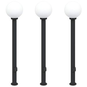 vidaXL Stupić s utičnicom 3 kom 120 cm crne IP44
