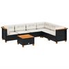 vidaXL 7-dijelni set vrtnih sofa od poliratana s jastucima crni