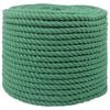 vidaXL Pamučno uže 12 mm 100 m Zelena 100% Pamuk