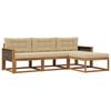 vidaXL Set vanjskih sofa s jastukom 4 pcs Prirodna i bež