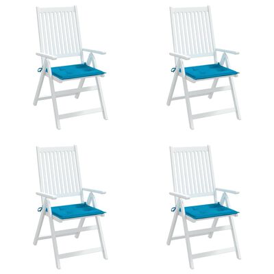 vidaXL Jastuci za vrtne stolice 4 kom plavi 40 x 40 x 3 cm od tkanine