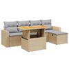 vidaXL 6-dijelni set vrtnih sofa s jastucima bež od poliratana