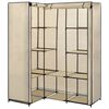 282451 vidaXL Corner Wardrobe Cream 130x87x169 cm