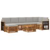 vidaXL Set vanjskih sofa s jastukom 7 pcs Prirodna i svjetlosiva