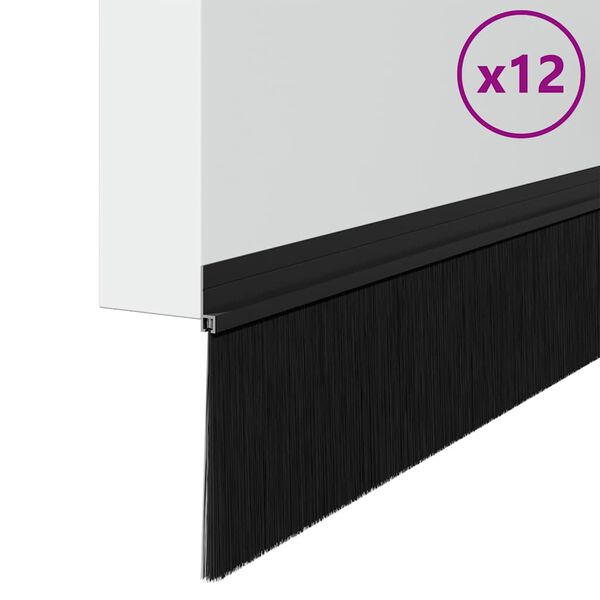 vidaXL Samoljepljivi pečati za vrata 12 pcs Crna 100 cm