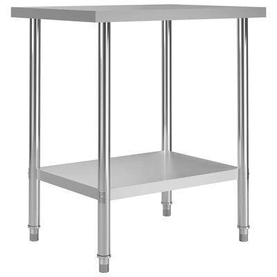 vidaXL Kuhinjski radni stol 80 x 60 x 85 cm od nehrđajućeg čelika