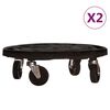 vidaXL Kolica za biljke s kotačima 2 kom promjer 40 cm crna 275 kg