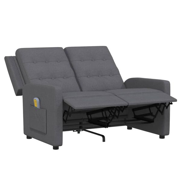 vidaXL Masažni dvosjed od tkanine svjetlosivi