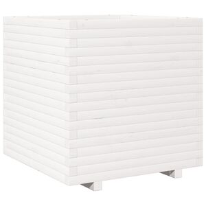 vidaXL Vrtna sadilica bijela 70 x 70 x 72 cm od masivne borovine