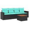 vidaXL 5-dijelni set vrtnih sofa od poliratana s jastucima crni