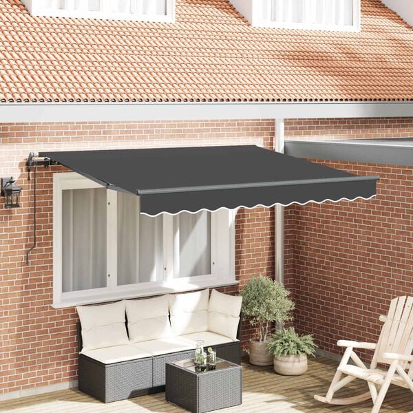 vidaXL Skrovita tenda Antracit 250 x 200 cm tkanina