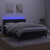 vidaXL Krevet box spring s madracem LED crni 140x190 cm bar&scaron;un