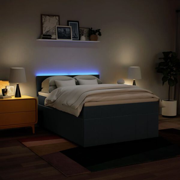 vidaXL Krevet s oprugama i madracem plavi 140x200 cm od tkanine