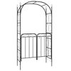 vidaXL Vrtni luk s vratima crni 108 x 45 x 235 cm čelični