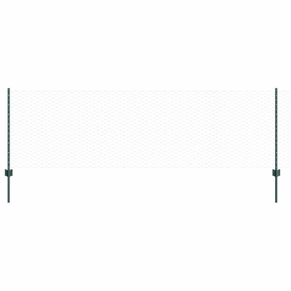vidaXL Ograda s postovima Zelena 0,8 x 10 m Čelik i PVC
