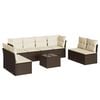 vidaXL 9-dijelni set vrtnih sofa s jastucima poliratan smeđi