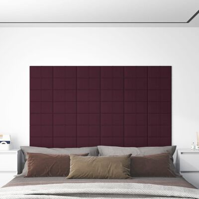 vidaXL Zidne ploče od tkanine 12 kom ljubičaste 30 x 15 cm 0,54 m²